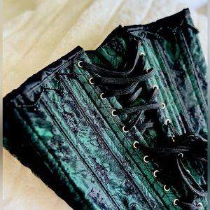 Emerald Green Silk Corset